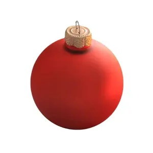 Factory Direct Großhandel Matte Shiny Blank Runde einfarbig einfach dekorative Weihnachts baum rote Glaskugel Ornamente