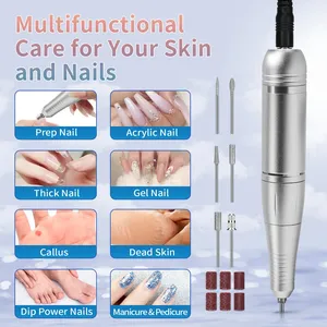 Ponceuse à ongles professionnelle, 6 forets et bande abrasive, perceuse à ongles V9 45000 tr/min avec écran LED, perceuse à ongles électrique USB, outil pour ongles - Product Image 6
