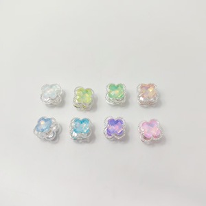 Llavero con Colgante de Trébol de Cuatro Hojas de Cristal Plateado en Aleación, Tamaño Mediano, Accesorio de Joyería DIY, Correa para Teléfono Móvil - Product Image 1
