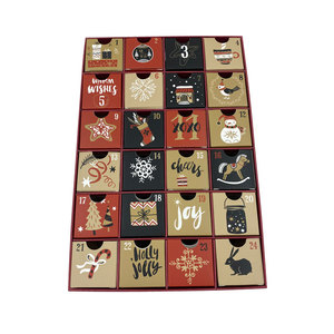 2020 <span class=keywords><strong>Amazon</strong></span> hot sale ready to fill custom promotional Christmas 24 drawer boxes advent calendar - Product Image 1