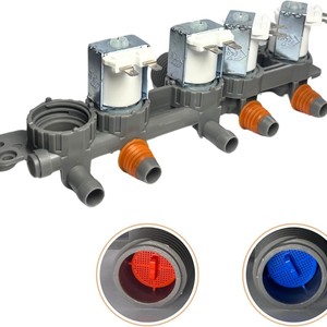 One Inlet Four Outlet Inlet <b>Valve</b> For <b>Washing</b> <b>Machine</b> Water Supply With Red And Blue Filters 22mm Connection - Product Image 1