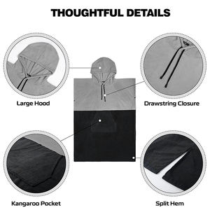 Serviette de plage à capuche épaisse extra large <span class=keywords><strong>poncho</strong></span> à langer Surf <span class=keywords><strong>Poncho</strong></span> Hommes Serviette en microfibre à séchage rapide pour la plage, la <span class=keywords><strong>piscine</strong></span>, le lac - Product Image 5