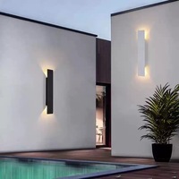 Applique murale longue et simple pour couloir, escalier, pilier, décoration murale de fond, lampe murale extérieure IP65 étanche