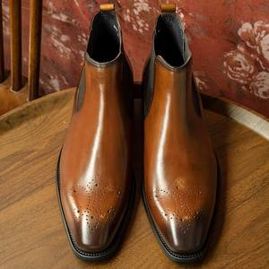 Zapatos formales de cuero para hombre, elegantes y de alta calidad, botines con parte superior de cuero ligero y diseño personalizado. - Product Image 4