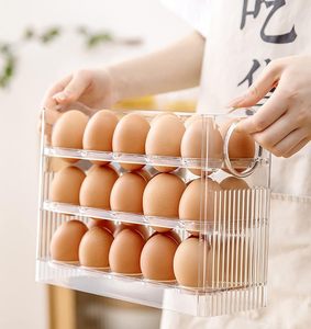 3 tầng nhà bếp 30pcs trứng hộp lưu trữ container trứng chủ cho tủ lạnh Cửa trong suốt trứng lưu trữ - Product Image 6