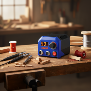 Kit de Pyrogravure sur Bois Vevor Double Port 250-700°C avec Affichage de Température Réglable, 2 Stylos de Pyrogravure, 23 Embouts de Fil, Usage Résidentiel - Product Image 2