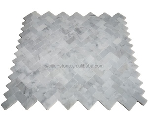 Carrara <strong>White</strong> Marble Self Adhesive Pvc <strong>Mosaic</strong> Peel and Stick <strong>Tile</strong> for Kitchen Wall Backsplash Living Room Shower Project - Product Image 2