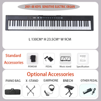 Clavier électronique de piano de qualité supérieure, 88 touches, sensibilité dynamique, clavier de musique