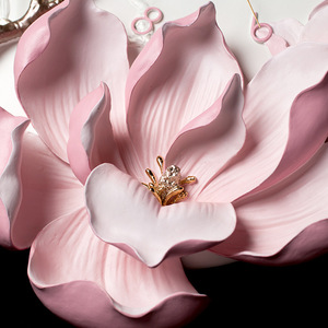 Sáng tạo vẽ tay hoa trang trí đồng hồ treo tường <span class=keywords><strong>3D</strong></span> Ánh sáng đơn giản Châu Âu sang trọng im lặng Đồng hồ treo tường - Product Image 5