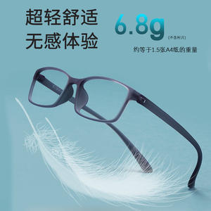 Monture de lunettes rectangulaire Tr90 à monture complète, design angulaire léger pour jeunes, unisexe 1029 - Product Image 3