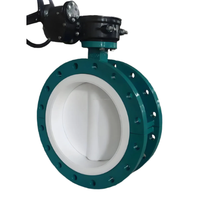 Vanne papillon à bride de grande taille DN1300 DN1200 DN1000 DN900 DN800 entièrement doublée de PTFE/PFA avec boîte de vitesses pour pipeline pétrolier