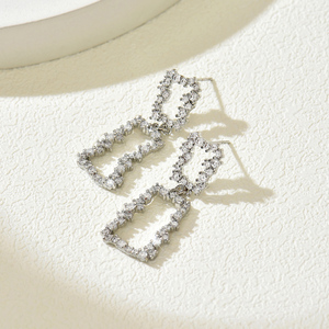 New Elegant Simple Copper Geometric Stud <b>Earrings</b> with Luxury New Design Zircon <b>Drops</b> <b>Fashion</b> Jewelry for Party Cocktail Gifts - Product Image 5