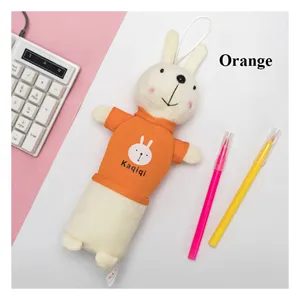New design cute rabbit plush toy children's plush pencil case bag Custom animal toy stuffed bunny toy