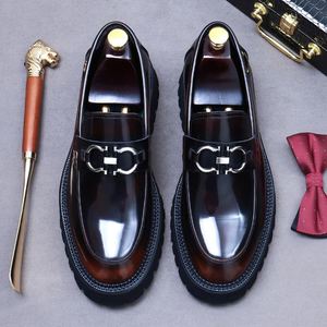 Chaussures en cuir pour hommes, mocassins pour tenue de travail formelle, taille extra-large, cuir de vachette véritable, modèle à enfiler - Product Image 4