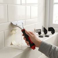 Kit de grattoirs de nettoyage, spatule multifonctionnelle, dissolvant de mastic et de colle pour joints, nettoyage des taches dans la salle de bain, la cuisine et la maison KE6309