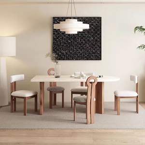 <span class=keywords><strong>Table</strong></span> en bois de dalle de roche ancienne de style français salon <span class=keywords><strong>cuisine</strong></span> contre le <span class=keywords><strong>mur</strong></span> <span class=keywords><strong>table</strong></span> à manger ovale en bois massif - Product Image 2