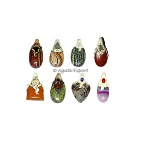 Mélange Pierre Fantaisie Pendentifs Tibétains - Product Image 1