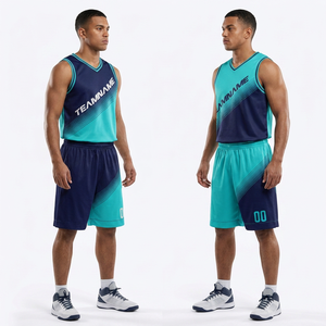 Tenue de Basketball Personnalisée en Polyester à Sublimation Totale avec Nom et Numéro – Ensemble Respirant en Tissu Mesh pour Hommes Adultes - Product Image 3
