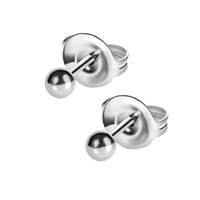 Boucles d'oreilles tendance uniques, vente en gros d'usine, clous simples en acier inoxydable métallique brillant, 12 couleurs