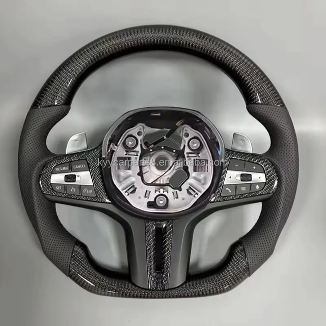 X6 Carbon Fiber Leather Heated Steering Wheel Compatible with G20 G28 G29 G30 G32 G38 G11 G12 G05 G01 G02 M3 M4 M5 Models