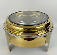 Chauffe-Plat Professionnel FULAIXIN en Acier Inoxydable, Luxe, pour Restaurants, Hôtels, Mariages, Chauffage au Gaz, Capacité 9L, Couleur Or
