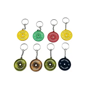 Wsnbwye llavero de minnie metal custom keyring rubber 2d creative 3d sports keychain barbell keychain