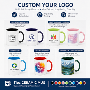 Tasse à café en <span class=keywords><strong>porcelaine</strong></span> blanche, en céramique, avec logo personnalisé, accessoire <span class=keywords><strong>de</strong></span> luxe, pour sublimation, 11oz, livraison gratuite - Product Image 2
