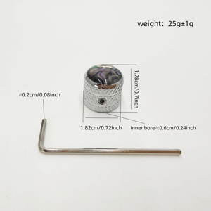 Bouton en nacre naturelle pour potentiomètre métallique, commande de volume et de tonalité pour guitare électrique et basse, pièces de rechange pour guitare - Product Image 2