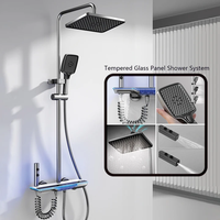 Meilleures ventes, système de douche automatique en laiton ABS, ensemble de robinets, panneau de douche numérique pour salle de bain avec vanne à jet inclus