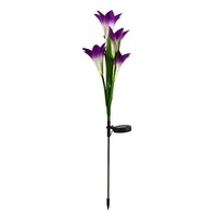 Lampes solaires décoratives LED multicolores changeantes de couleur, 70 cm, étanches, pour jardin, pelouse, cour, en métal, à piquer dans le sol