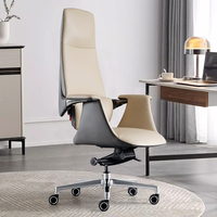 Chaise de bureau de direction ergonomique de luxe en cuir, moderne, personnalisée, à dossier haut, confortable et pivotante