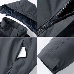 Veste de moto coupe-vent pour homme, doublure polaire amovible, softshell, chaude pour l'automne, imperméable, pour la randonnée en plein air - Product Image 2