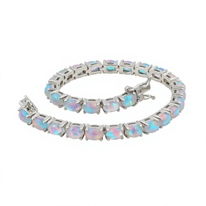 SHREE JAIPUR SILVER <b>Sweet</b> Peach <b>Heart</b> Silver Plated Opal Bracelet 8 Gram Simple Versatile Gift Women Besties Girlfriends Qixi - Product Image 3