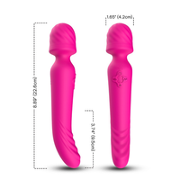TMM Leistungsstarker Batteriebetriebener Zauberstab-Vibrator Silikon-Körpermassagegerät G-Punkt & Klitoris IPX7 Wasserdichtes Sexspielzeug für Frauen