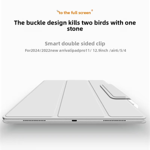 เคสหนังแท้แบบแยกส่วนอัจฉริยะ M4 ปี 2024 ป้องกันแรงกระแทก ป้องกันฝุ่น แม่เหล็กยึดติด สำหรับแท็บเล็ต <span class=keywords><strong>iPad</strong></span> Pro 13 รุ่นที่ 7 ใช้งานสะดวก - Product Image 5