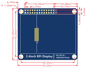 Module d'affichage LCD 2,4 pouces 240*320 avec pilote ILI9341 intégré, interface SPI compatible avec Raspberry Pi - Product Image 3