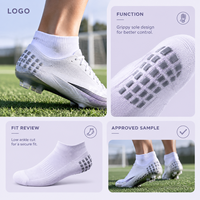 Chaussettes de football renforcées à profil mince pour entraînement en salle, avec grip de football pour la cheville, ajustement sûr et tableau des tailles