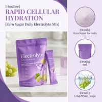 WELLBODY Mélange de Boissons Électrolytiques Hydratantes Saveur Vin Blanc Zéro Sucre Zéro Calories, Hydratation Cellulaire Rapide 30 Sachets