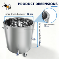 Matériel d'apiculture : Cuve de chauffage électrique pour miel 150L, en acier inoxydable 304, double paroi, avec bain-marie pour la fusion de la cire