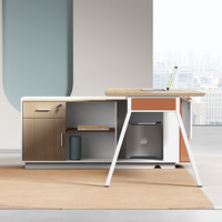 Vente en gros de bureau de direction de luxe moderne en bois massif avec tiroirs mobilier de bureau pour PDG table d'ordinateur
