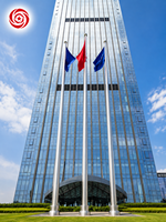 Mât de drapeau télescopique en aluminium de qualité commerciale, 25 pieds, robuste, résistant au vent, à montage au sol, pour bâtiments et parcs