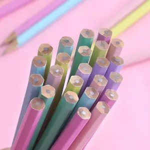 Fabrika toptan Pastel renk grafit özel Logo kalemler HB standart kalem lapis silgi ile