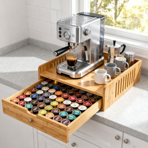 Bamboo <strong>Coffee</strong> K-cups <strong>Pod</strong> <strong>Holder</strong> <strong>Coffee</strong> Capsule <strong>Holder</strong> Stand Storage Box - Product Image 1