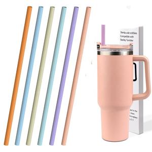 แก้วน้ำดื่มซิลิโคนขนาด10*310มม. ยาวพิเศษ40ออนซ์อุปกรณ์บาร์พร้อมหลอดสำหรับเครื่องดื่มเกรดอาหารแบบใช้ซ้ำได้ - Product Image 1