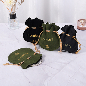 Emballage de cadeau Pochette à cordon Pochette de voyage pour bijoux Pochette à poussière pour collier Pochette à cordon avec logo - Product Image 2