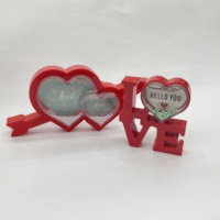 Cadre photo en acrylique en forme de cœur LOVE, remplissage personnalisé de paillettes, ornement de bureau, décoration anti-stress pour cadeaux de la Saint-Valentin