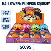 Jouets Squishy Needohs Pailletés Halloween Super Doux à Remontée Lente Anti-Stress Fidget 12 Pièces Boîte de Présentation Jouets Squishy Dumplings