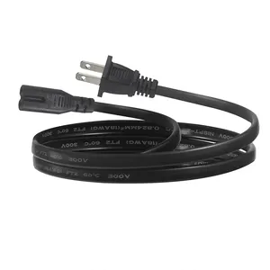 American Approved NISPT-2 2x0.824mm2 USA 2 Pin Flat Plug Power Cord with C7 Socket Electric Laptop Cable