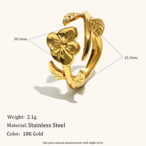 Bestseller Anello di Lusso in Acciaio Inossidabile Placcato Oro 18K, <span class=keywords><strong>Design</strong></span> Semplice e Creativo, Impermeabile, Gioiello in Titanio - Product Image 3