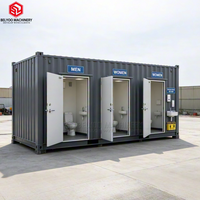 BELYOO Toilettes portables en conteneur pour chantiers de construction avec plusieurs cabines
